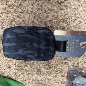 Apana Black Camouflage Crossbody Bag